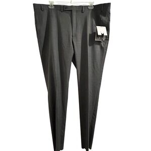 Michael Strahan Collection Men Gray Classic Fit Stretch Dress Pant‎ 46W New $120